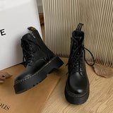 Platform Goth Chelsea Ankle Leather Boot