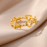 Barbed Wire Heart Gothic Ring