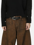 American Style Washed Brown Distressed Jeans