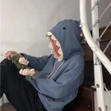 Y2K Funny Shark Patchwork Kawaii Hoodie
