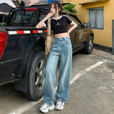 Fashionable High Waist Wide Leg Jeans