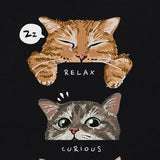 Moody Cats Graphic Print T-shirt