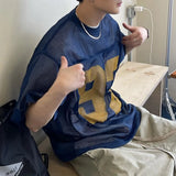 Men Breathable Mesh Layering Ball T-Shirt