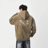 Y2K Dinosaur Skeleton Print Casual Hoodie