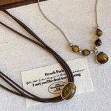 Colorful Stones Flower Pendant Necklace