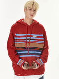 Y2K Knitted Holes Striped sweater