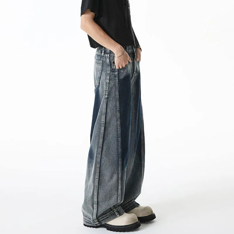 Vibrant Color Contrast Tie-Dye Straight Jeans
