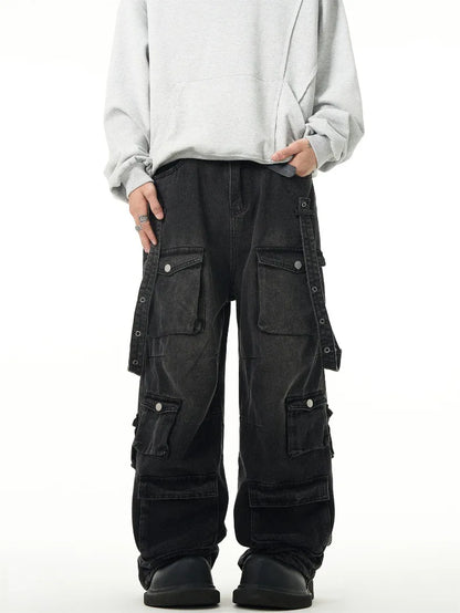 Advanced Streetwear Loose Fit Cargo Jeans