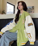 Women American Style Baseball Embroidered Jacket