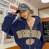 Y2K Embroidery Zip Up Hoodie