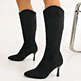 Elegant Classic Knee Zip-Up Thin High Heels Boots