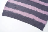 Oversized Striped Grunge Knitted Casual Sweater