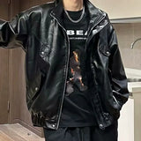 Men Classic Retro Smooth Military PU Leather Jacket