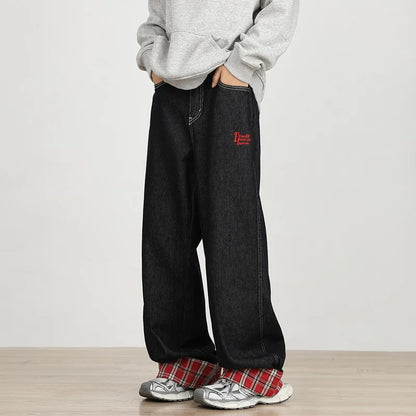 Luxury Straight & Sleek Patchwork Wide Leg Jeans