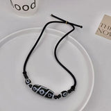 Adjustable Tibetan Onyx 3 Eyes Dzi Necklace