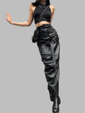 Luxury Black PU Leather Maxi Skirt
