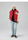 Retro Letter Printed Varsity Jacket