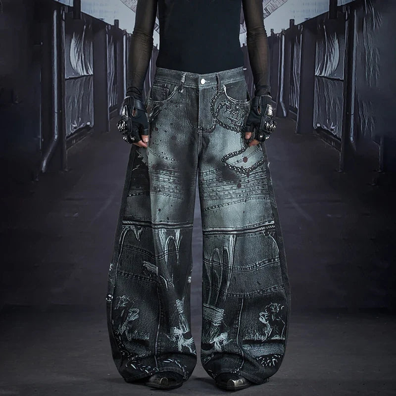 Streetwear High Quality Personalized 3D Printed Jeans