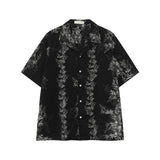 Retro Floral Cuban Collar Casual Shirt