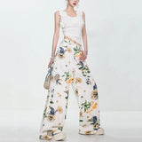 Vintage American Style Summer Flower Jeans