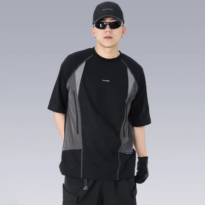 Techwear Punk Style Deconstructed Patchwork T-Shirt
