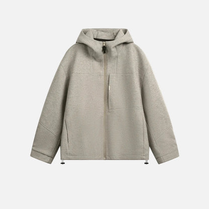 Luxurious Wool Blend Boxy Fit Thickened Jacket