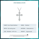 White Gold Plated Cross 925 Sterling Silver Necklace