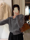 Irregular Large Collar Comfort Wool Cardigan