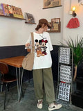 Soft White Mickey Graphic Half T-Shirt