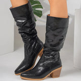 Chic Pointed Toe Heeled Cowboy Boots