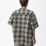 Men's Cool Plaid Short Sleeve Pocket Vintage Shirt