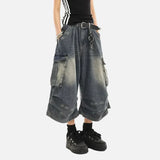 Vintage Washed Workwear Denim Shorts