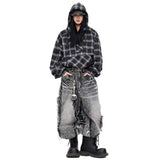 Men Classic Cut Burr Patchwork Baggy Jeans