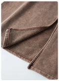 Women's Washed Loose Slit Long Skirt