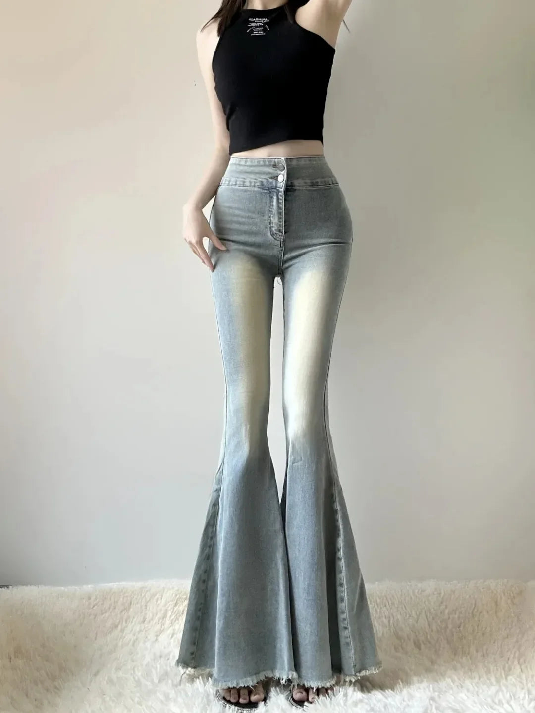 Women Flattering Stretch Flare Jeans