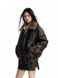 Cool Vintage Distressed Leather Jacket
