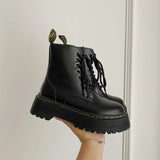Platform Goth Chelsea Ankle Leather Boot