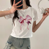 Cute Bow Print Fairy Graphic T-Shirt