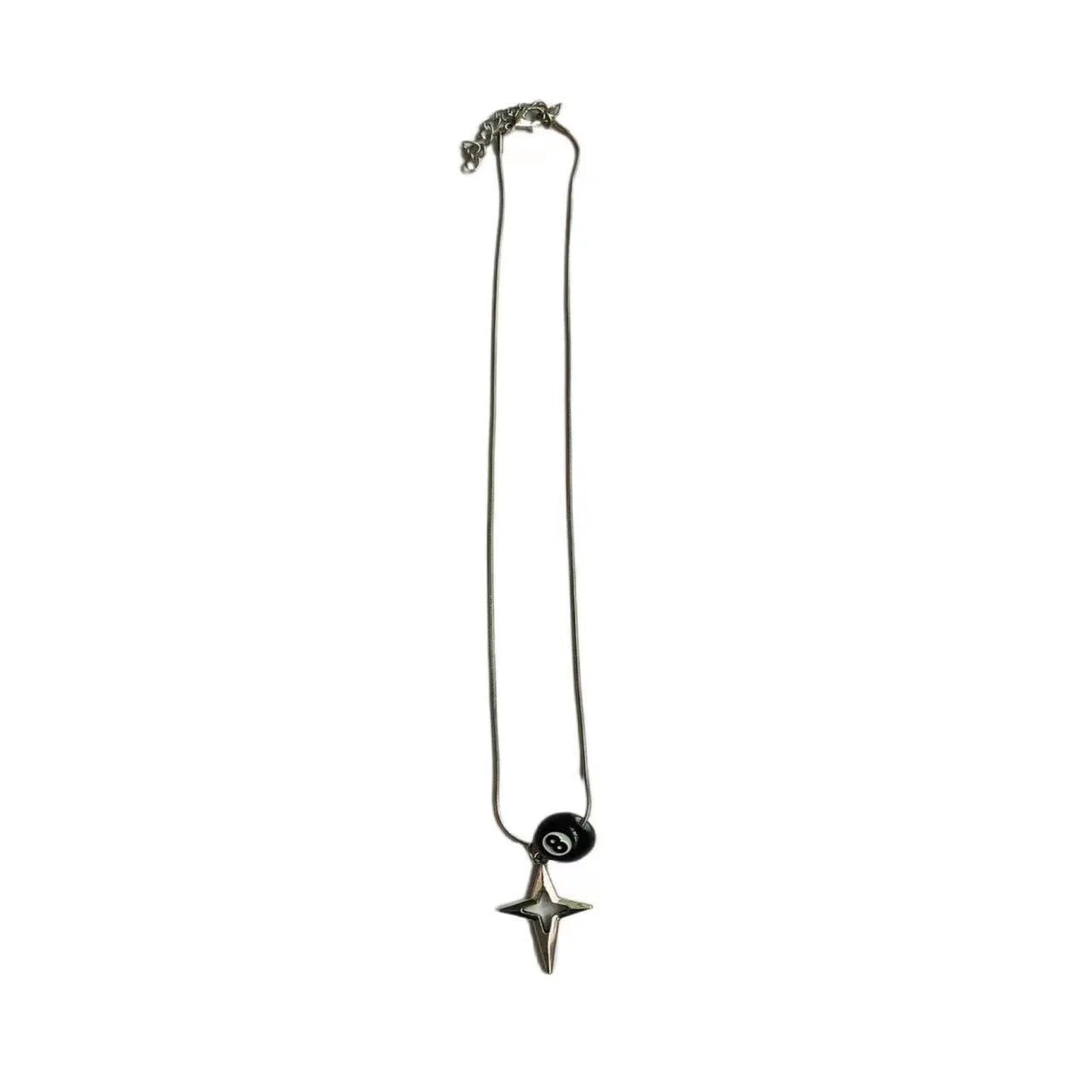 Stylish Stainless Steel Star & 8 Ball Necklace
