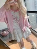 Sweet Pink Kawaii Graphic Rabbit T-Shirt