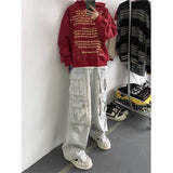 Men's Patchwork Straight Cargo Jeans