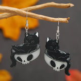 Dark Style Personalized Black Cat Earrings