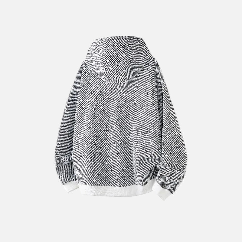 Y2K Lazy Style Striped Oversized Knit Hoodie