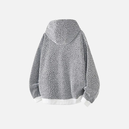 Y2K Lazy Style Striped Oversized Knit Hoodie