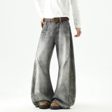 Durable American 3D Print Wide-Leg Jeans