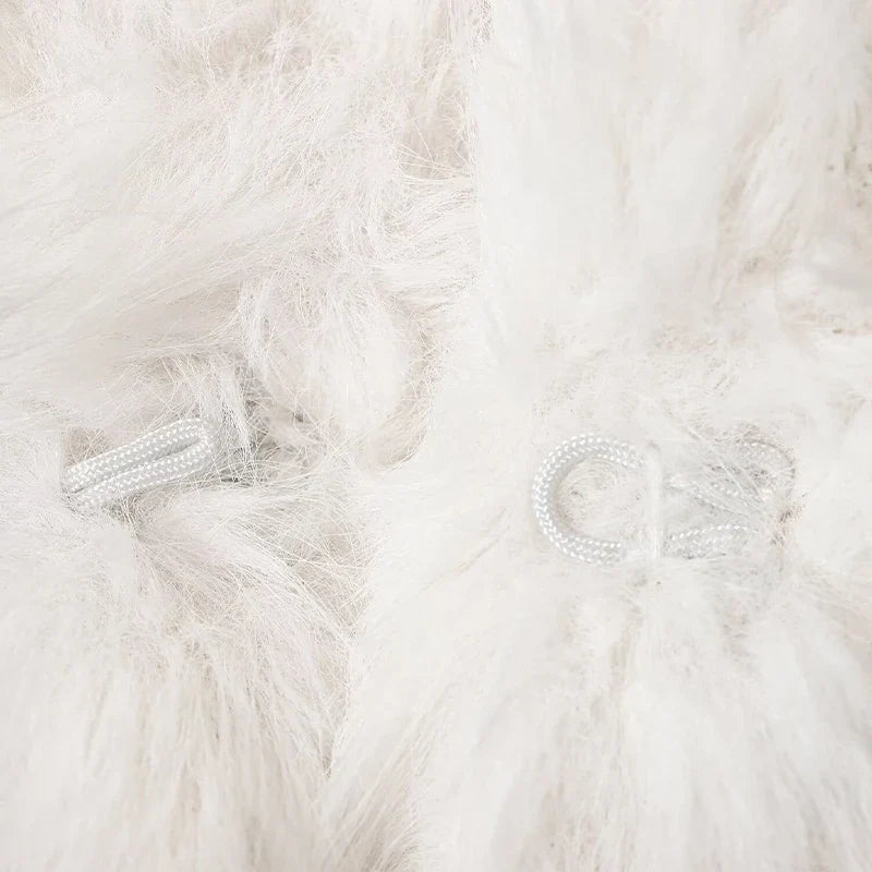Comfortable Elegant White Faux Fur Casual Jacket