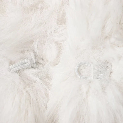 Comfortable Elegant White Faux Fur Casual Jacket