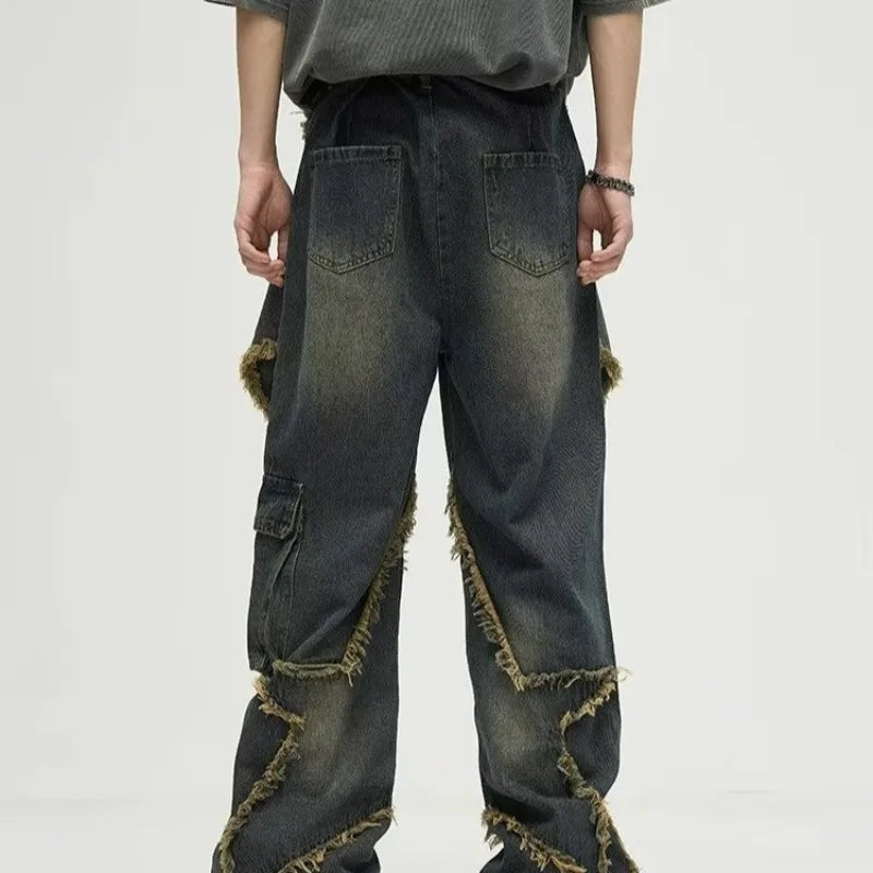 Work & Play Retro Design Five Star Straight Jeans