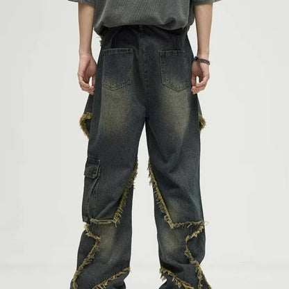 Work & Play Retro Design Five Star Straight Jeans