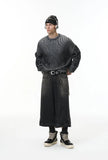 Streetwear Colorblock Loose Crewneck Knit Sweater